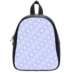 Light Purple And White Floral Pattern School Bag (small)