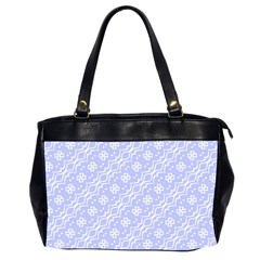 Light Purple And White Floral Pattern Oversize Office Handbag (2 Sides)