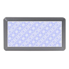 Light Purple And White Floral Pattern Memory Card Reader (mini) by SpinnyChairDesigns