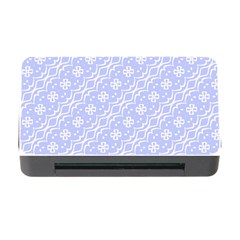 Light Purple And White Floral Pattern Memory Card Reader With Cf