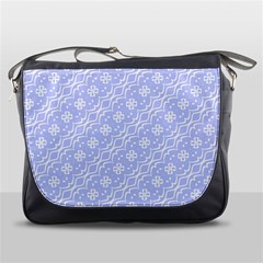 Light Purple And White Floral Pattern Messenger Bag