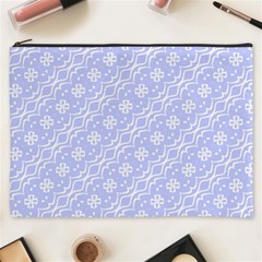 Light Purple And White Floral Pattern Cosmetic Bag (xxxl)