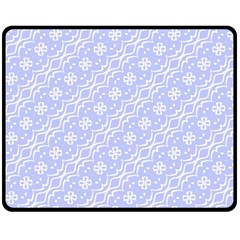 Light Purple And White Floral Pattern Two Sides Fleece Blanket (medium) by SpinnyChairDesigns