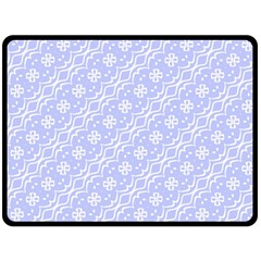 Light Purple And White Floral Pattern Two Sides Fleece Blanket (large)