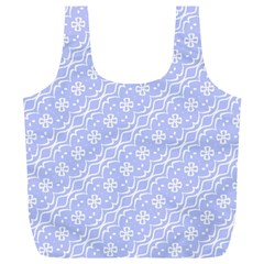 Light Purple And White Floral Pattern Full Print Recycle Bag (xl)