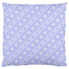 Light Purple And White Floral Pattern Standard Premium Plush Fleece Cushion Case (one Side)