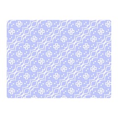 Light Purple And White Floral Pattern Two Sides Premium Plush Fleece Blanket (mini)