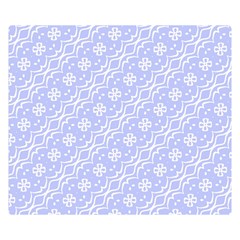 Light Purple And White Floral Pattern Two Sides Premium Plush Fleece Blanket (kids Size)