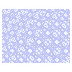 Light Purple And White Floral Pattern Two Sides Premium Plush Fleece Blanket (teen Size)