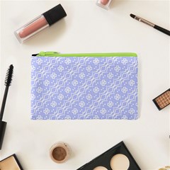 Light Purple And White Floral Pattern Cosmetic Bag (xs)