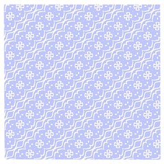 Light Purple And White Floral Pattern Wooden Puzzle Square