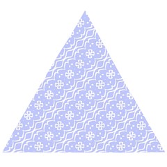 Light Purple And White Floral Pattern Wooden Puzzle Triangle