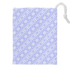 Light Purple And White Floral Pattern Drawstring Pouch (4xl)