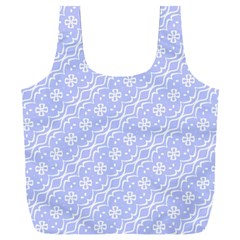 Light Purple And White Floral Pattern Full Print Recycle Bag (xxl)