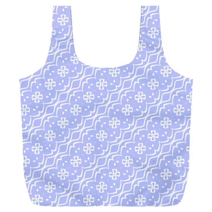 Light purple and white floral pattern Full Print Recycle Bag (XXL)