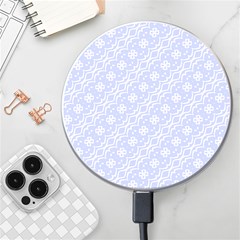 Light Purple And White Floral Pattern Wireless Fast Charger(white)