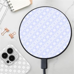 Light Purple And White Floral Pattern Wireless Fast Charger(black)