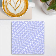 Light Purple And White Floral Pattern Uv Print Square Tile Coaster 