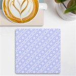 Light purple and white floral pattern UV Print Square Tile Coaster  Front