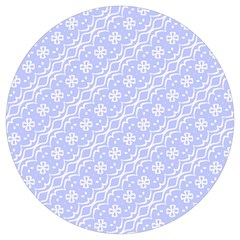 Light Purple And White Floral Pattern Round Trivet