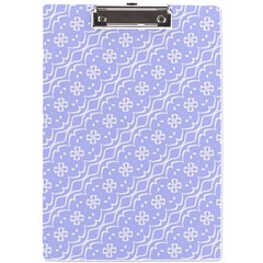 Light Purple And White Floral Pattern A4 Acrylic Clipboard