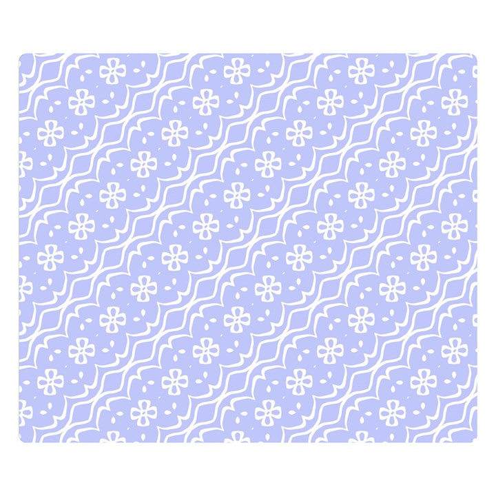 Light purple and white floral pattern Premium Plush Fleece Blanket (Small)