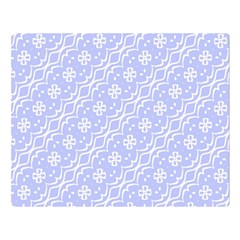 Light Purple And White Floral Pattern Premium Plush Fleece Blanket (large)