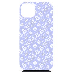 Light Purple And White Floral Pattern Iphone 14 Plus Black Uv Print Pc Hardshell Case