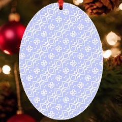 Light Purple And White Floral Pattern Uv Print Acrylic Ornament Oval