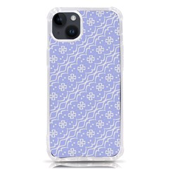 Light Purple And White Floral Pattern Iphone 14 Plus Tpu Uv Print Case