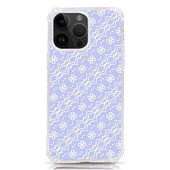 Light Purple And White Floral Pattern Iphone 14 Pro Max Tpu Uv Print Case