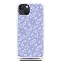 Light Purple And White Floral Pattern Iphone 13 Tpu Uv Print Case