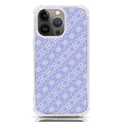 Light Purple And White Floral Pattern Iphone 13 Pro Tpu Uv Print Case