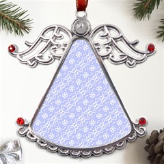 Light Purple And White Floral Pattern Metal Angel With Crystal Ornament