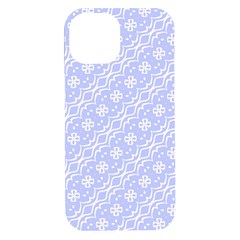 Light Purple And White Floral Pattern Iphone 15 Plus Black Uv Print Pc Hardshell Case