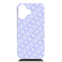 Light Purple And White Floral Pattern Iphone 16 Black Uv Print Pc Hardshell Case