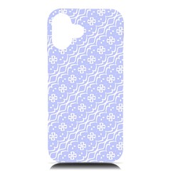 Light Purple And White Floral Pattern Iphone 16 Plus Black Uv Print Pc Hardshell Case