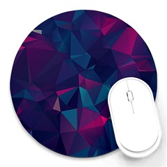 Turquoise Abstract Black Galaxy Pattern Turquoise Round Mousepad