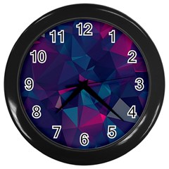 Turquoise Abstract Black Galaxy Pattern Turquoise Wall Clock (black)