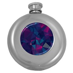 Turquoise Abstract Black Galaxy Pattern Turquoise Round Hip Flask (5 Oz)