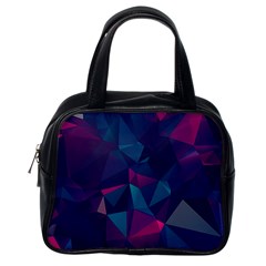 Turquoise Abstract Black Galaxy Pattern Turquoise Classic Handbag (one Side) by Bedest