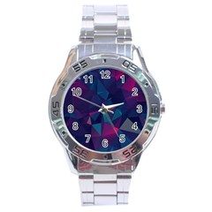 Turquoise Abstract Black Galaxy Pattern Turquoise Stainless Steel Analogue Watch by Bedest