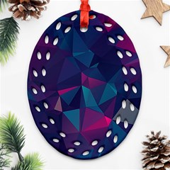 Turquoise Abstract Black Galaxy Pattern Turquoise Ornament (oval Filigree)