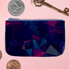 Turquoise Abstract Black Galaxy Pattern Turquoise Large Coin Purse