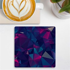 Turquoise Abstract Black Galaxy Pattern Turquoise Uv Print Square Tile Coaster 