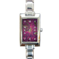 Abstract Purple Pattern Rectangle Italian Charm Watch by Bedest