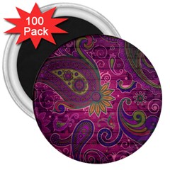 Abstract Purple Pattern 3  Magnets (100 Pack)