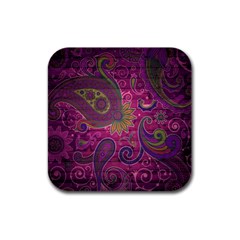 Abstract Purple Pattern Rubber Square Coaster (4 Pack)