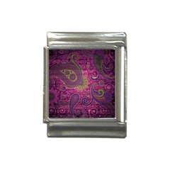 Abstract Purple Pattern Italian Charm (13mm)