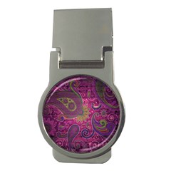 Abstract Purple Pattern Money Clips (round) 